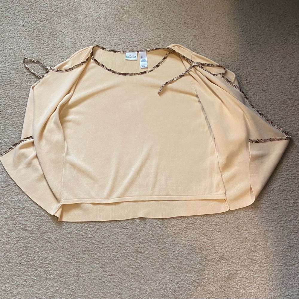 Villager A Liz Claiborne Co 1-Piece Sweater Beige Brown Sz Lrg - Picture 10 of 12
